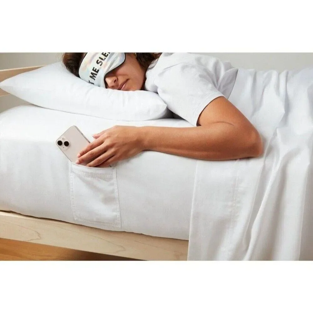 Studio 3B 300TC Cotton Cell Phone Pocket Checkered Sheet Set Full/ XL Deep Fit